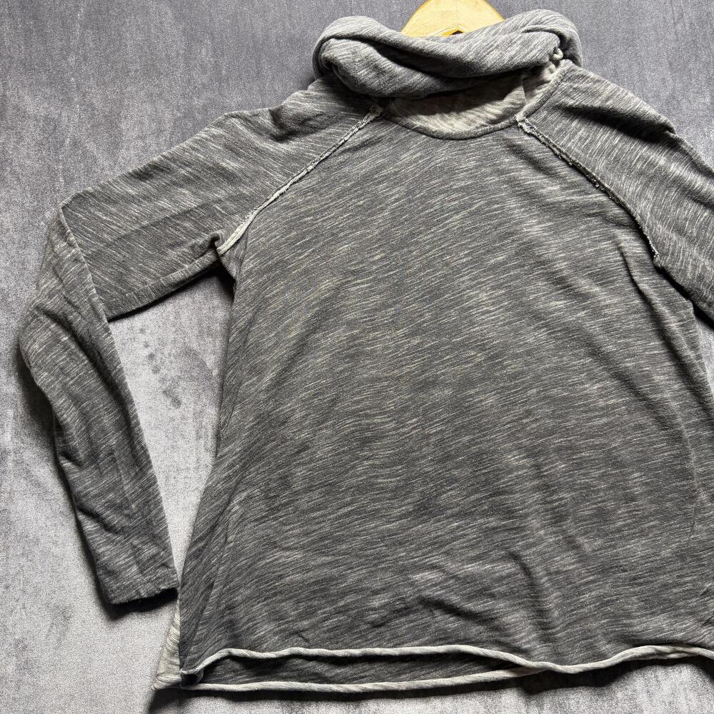 FP Beach Sweater Womens One Size Gray Cowl Neck Tunic Lightweight Long Sleeve